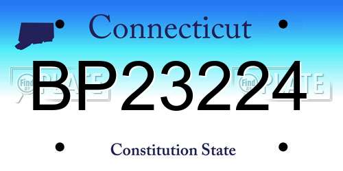 BP23224 Connecticut License Plate