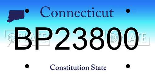 BP23800 Connecticut License Plate