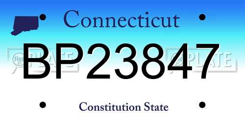 BP23847 Connecticut License Plate