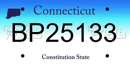 BP25133 Connecticut License Plate