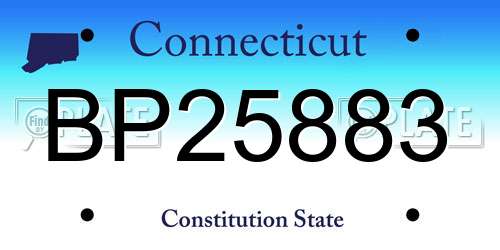 BP25883 Connecticut License Plate