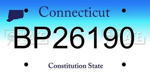 BP26190 Connecticut License Plate