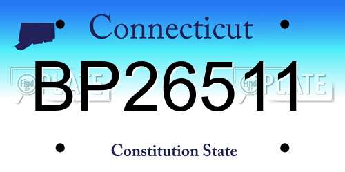 BP26511 Connecticut License Plate