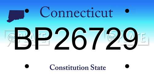 BP26729 Connecticut License Plate