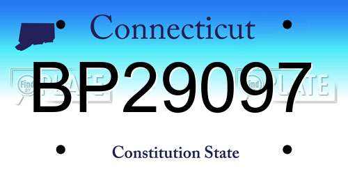 BP29097 Connecticut License Plate