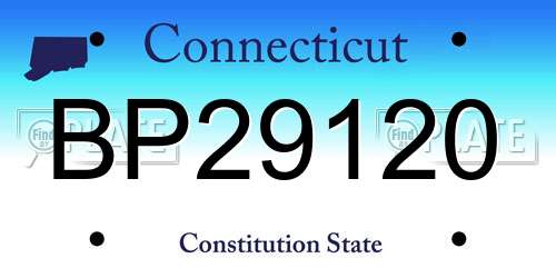 BP29120 Connecticut License Plate