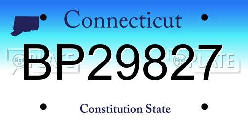 BP29827 Connecticut License Plate