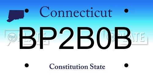 BP2B0B Connecticut License Plate