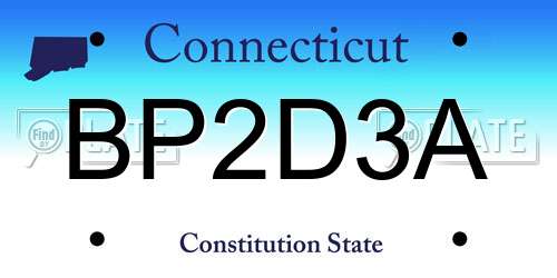 BP2D3A Connecticut License Plate