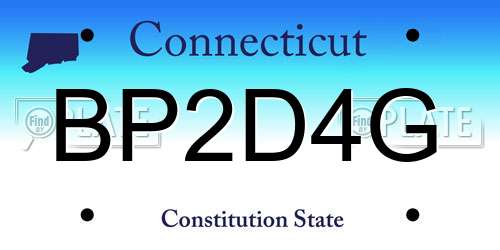 BP2D4G Connecticut License Plate