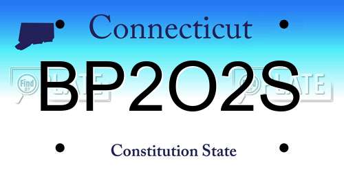 BP2O2S Connecticut License Plate