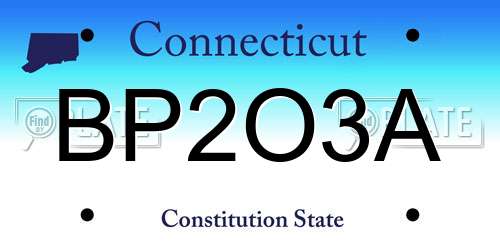 BP2O3A Connecticut License Plate
