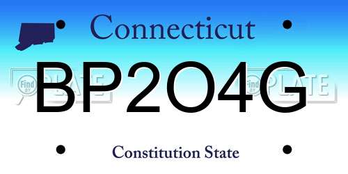 BP2O4G Connecticut License Plate