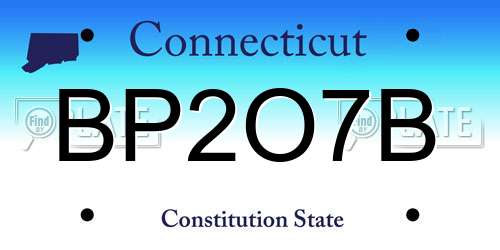BP2O7B Connecticut License Plate