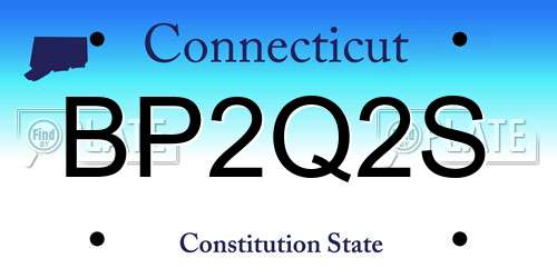 BP2Q2S Connecticut License Plate