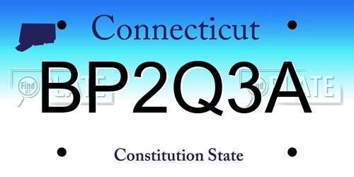 BP2Q3A Connecticut License Plate