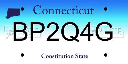 BP2Q4G Connecticut License Plate