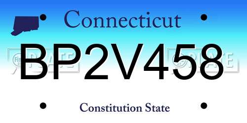 BP2V458 Connecticut License Plate