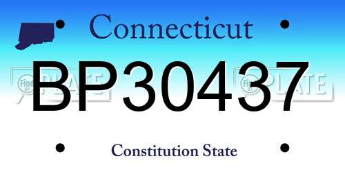 BP30437 Connecticut License Plate