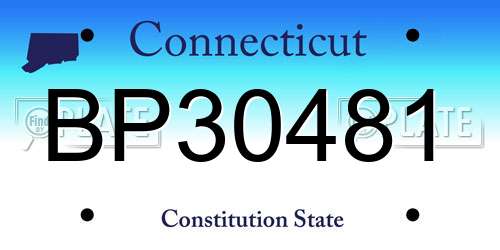 BP30481 Connecticut License Plate