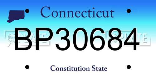 BP30684 Connecticut License Plate