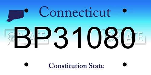 BP31080 Connecticut License Plate