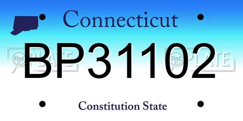 BP31102 Connecticut License Plate