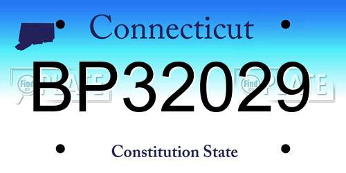 BP32029 Connecticut License Plate