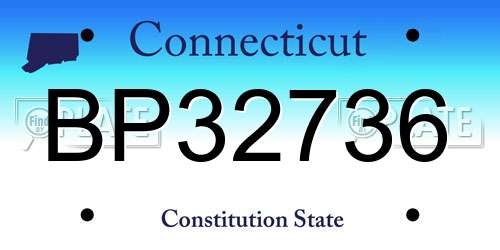 BP32736 Connecticut License Plate