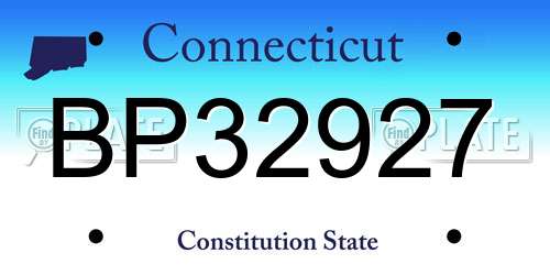 BP32927 Connecticut License Plate