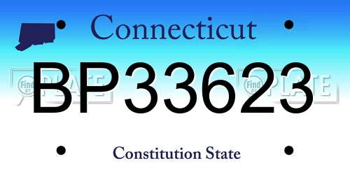 BP33623 Connecticut License Plate