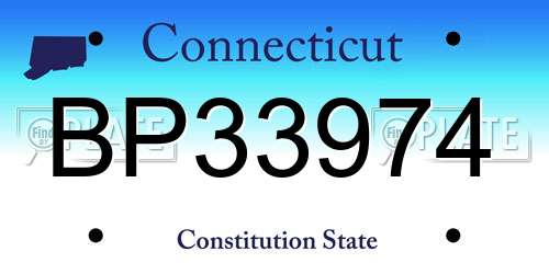 BP33974 Connecticut License Plate