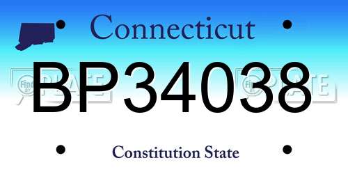 BP34038 Connecticut License Plate