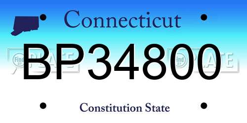 BP34800 Connecticut License Plate