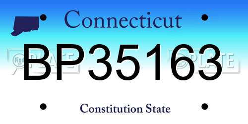 BP35163 Connecticut License Plate