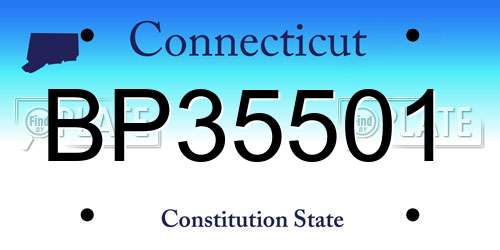 BP35501 Connecticut License Plate