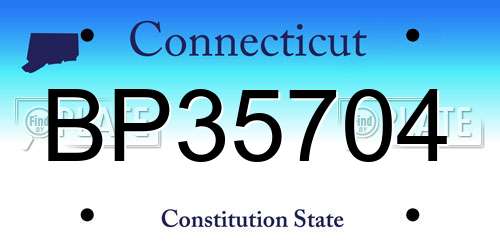 BP35704 Connecticut License Plate