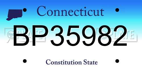 BP35982 Connecticut License Plate