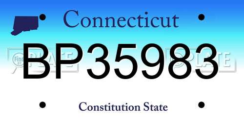 BP35983 Connecticut License Plate