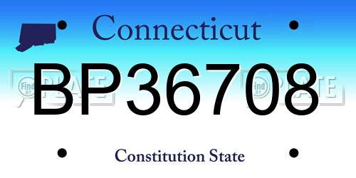 BP36708 Connecticut License Plate