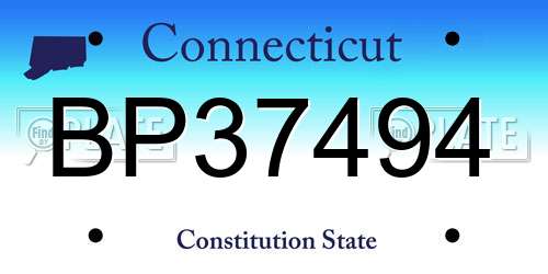 BP37494 Connecticut License Plate