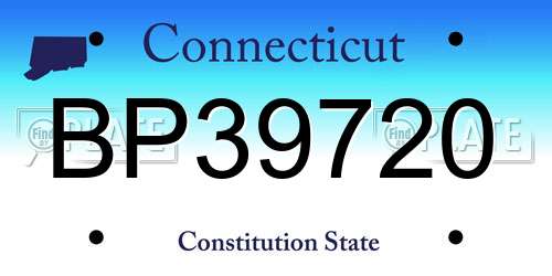 BP39720 Connecticut License Plate
