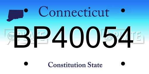 BP40054 Connecticut License Plate