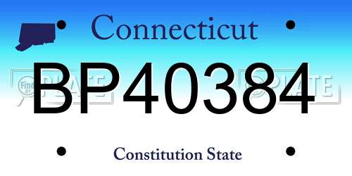 BP40384 Connecticut License Plate