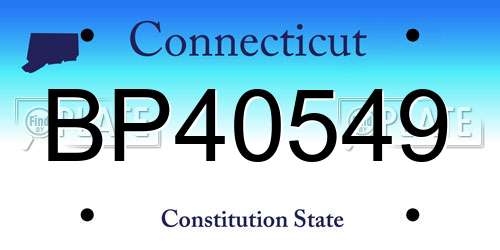 BP40549 Connecticut License Plate