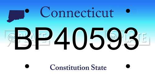 BP40593 Connecticut License Plate