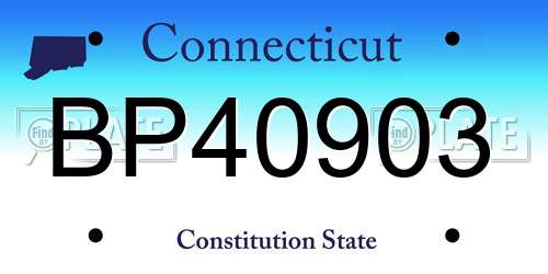 BP40903 Connecticut License Plate