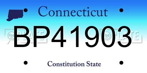 BP41903 Connecticut License Plate