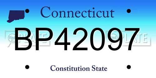 BP42097 Connecticut License Plate