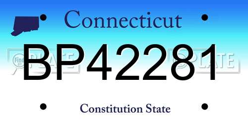 BP42281 Connecticut License Plate
